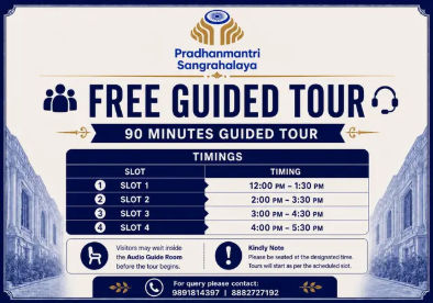 Free Guided Tour — 90 minutes, with four daily slots from 12:00 PM to 5:30 PM